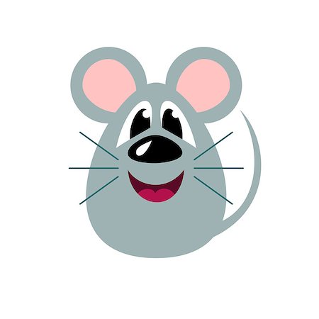 simsearch:400-08531661,k - Cute cartoon mouse, stylized funny monster, vector illustration Fotografie stock - Microstock e Abbonamento, Codice: 400-08043263