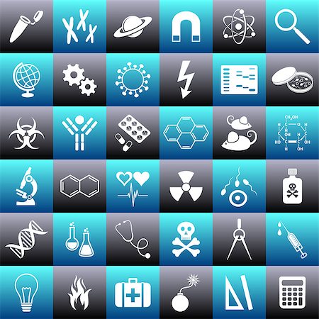Science related vector icons collection in squares Stock Photo - Budget Royalty-Free & Subscription, Code: 400-08043321