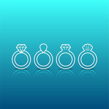engagement shadow - Turquoise background with engagement or wedding rings outline Stock Photo - Budget Royalty-Free & Subscription, Code: 400-08043323