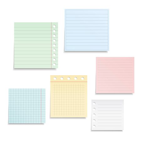 simsearch:400-09224024,k - Colored notebook paper sheets on white background, vector eps10 illustration Stock Photo - Budget Royalty-Free & Subscription, Code: 400-08043479