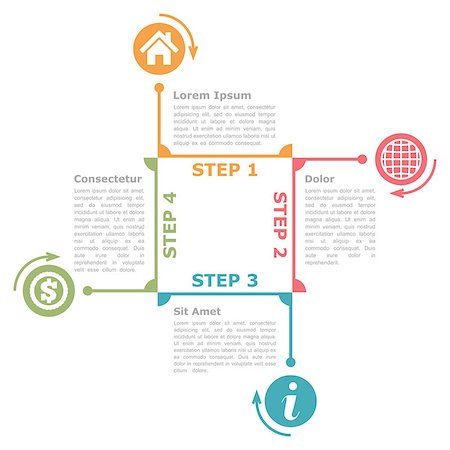 Diagram template with four steps, vector eps10 illustration Stock Photo - Budget Royalty-Free & Subscription, Code: 400-08043484