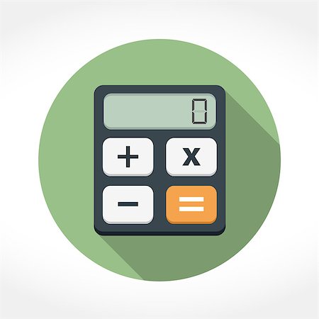 financial accounting icons - Calculator icon in circle, flat design with long shadow, vector eps10 illustration Stock Photo - Budget Royalty-Free & Subscription, Code: 400-08043508
