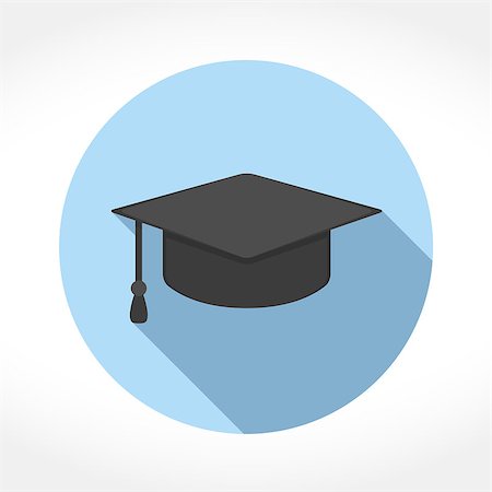 professor icon - Graduation cap icon in circle, flat design with long shadow, vector eps10 illustration Stock Photo - Budget Royalty-Free & Subscription, Code: 400-08043511