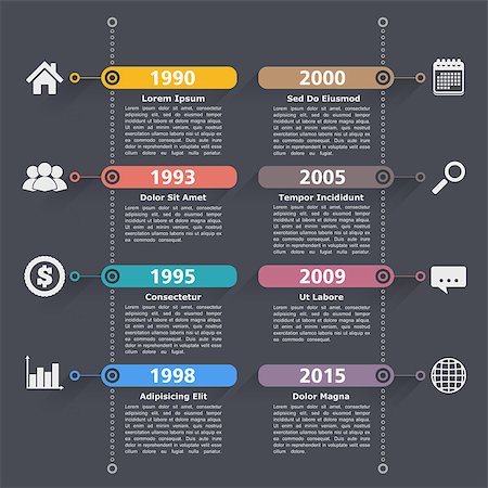 simsearch:400-08225044,k - Timeline infographics design template, vector eps10 illustration Foto de stock - Super Valor sin royalties y Suscripción, Código: 400-08043521