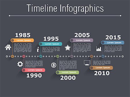 simsearch:400-08225044,k - Timeline infographics design template, vector eps10 illustration Foto de stock - Super Valor sin royalties y Suscripción, Código: 400-08043577