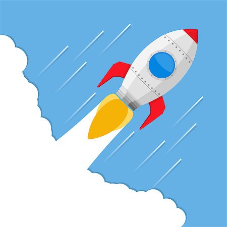 flying start - Flying rocket, vector eps10 illustration Stock Photo - Budget Royalty-Free & Subscription, Code: 400-08043587