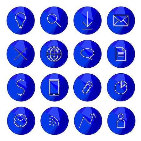 Office and Business flat icons on polygon blue background Stock Photo - Budget Royalty-Free & Subscription, Code: 400-08043617