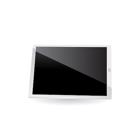 simsearch:400-06851376,k - Vector computer tablet illustration on white background. Stock Photo - Budget Royalty-Free & Subscription, Code: 400-08043675