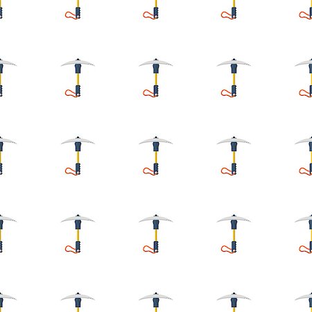simsearch:400-04734960,k - Seamless colorful vector pattern for portable ice axe or pick on white background. Foto de stock - Royalty-Free Super Valor e Assinatura, Número: 400-08043757
