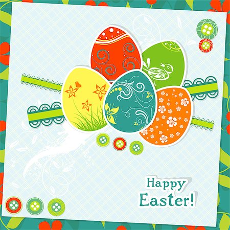 simsearch:400-05925759,k - Template Easter greeting card, vector illustration Photographie de stock - Aubaine LD & Abonnement, Code: 400-08043767