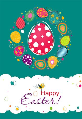 simsearch:400-05925759,k - Template Easter greeting card, vector illustration Photographie de stock - Aubaine LD & Abonnement, Code: 400-08043775
