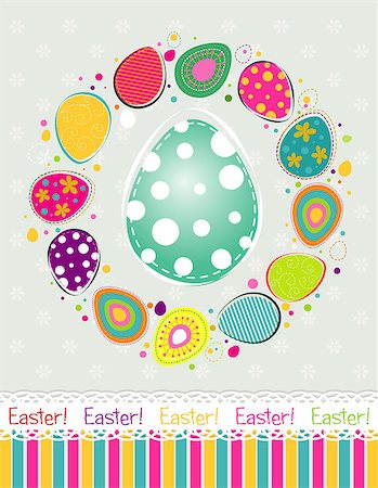 simsearch:400-05925759,k - Template Easter greeting card, vector illustration Photographie de stock - Aubaine LD & Abonnement, Code: 400-08043789