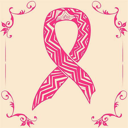 simsearch:400-04361437,k - Vector illustration of pink ribbon. Doodle style Photographie de stock - Aubaine LD & Abonnement, Code: 400-08043858