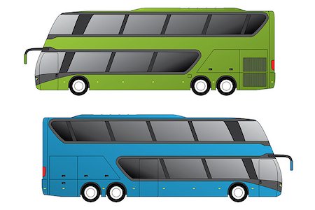 decker - Double decker coaches side view on white Stock Photo - Budget Royalty-Free & Subscription, Code: 400-08054063