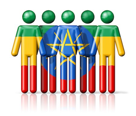 simsearch:400-05261357,k - Flag of Ethiopia on stick figure - national and social community symbol 3D icon Stock Photo - Budget Royalty-Free & Subscription, Code: 400-08054103