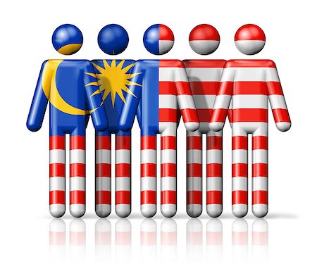 Flag of Malaysia on stick figure - national and social community symbol 3D icon Stock Photo - Budget Royalty-Free & Subscription, Code: 400-08054112