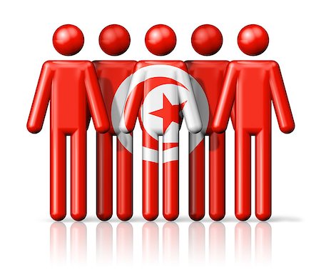 simsearch:622-03446406,k - Flag of Tunisia on stick figure - national and social community symbol 3D icon Photographie de stock - Aubaine LD & Abonnement, Code: 400-08054129