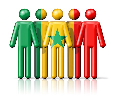 senegal people - Flag of Senegal on stick figure - national and social community symbol 3D icon Stock Photo - Budget Royalty-Free & Subscription, Code: 400-08054123