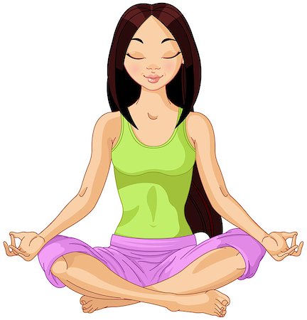 simsearch:400-07615290,k - Beautiful girl doing yoga meditation Stock Photo - Budget Royalty-Free & Subscription, Code: 400-08054153