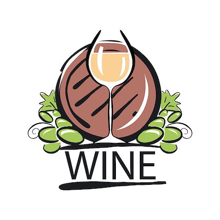 simsearch:400-08035611,k - vector logo white wine barrel and the vine Stock Photo - Budget Royalty-Free & Subscription, Code: 400-08054228