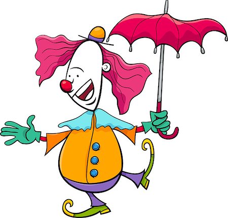 pic cartoon circus - Cartoon Illustration of Funny Clown Circus Performer with Umbrella Stock Photo - Budget Royalty-Free & Subscription, Code: 400-08054419