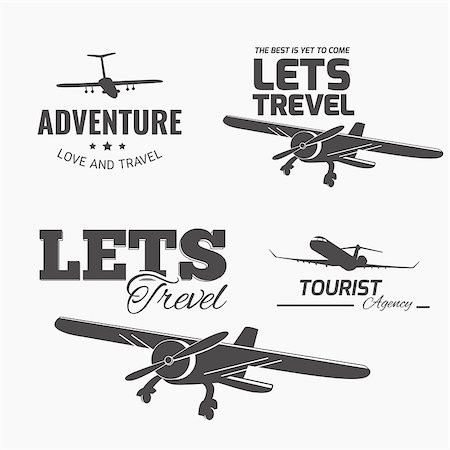 A set of vector logo design elements for travel agency. Plane, travel, vacation Photographie de stock - Aubaine LD & Abonnement, Code: 400-08054443