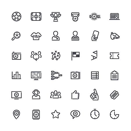 pictogram lines - Set of Outline Vector Icons on the Theme of Soccer for Yours Sports Apps or other Projects. Isolated on white background. Clipping paths included in additional jpg format. Stock Photo - Budget Royalty-Free & Subscription, Code: 400-08054627