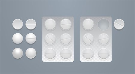 simsearch:400-04902997,k - Vector round pills separately and in blister packs, eps10 Photographie de stock - Aubaine LD & Abonnement, Code: 400-08054660
