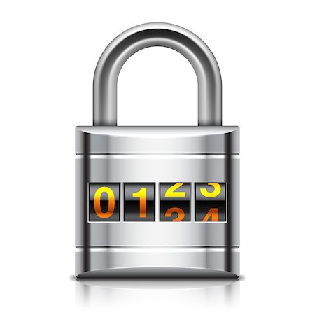 simsearch:400-04982603,k - Vector illustration of coded padlock on white background Stock Photo - Budget Royalty-Free & Subscription, Code: 400-08054671