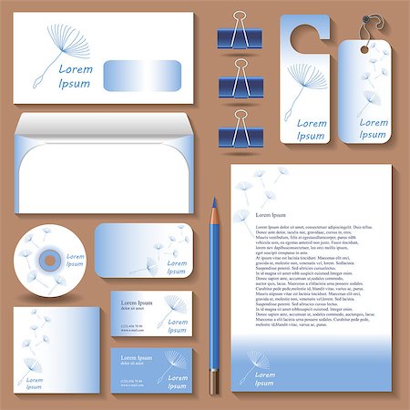 Corporate office style for firm branding with blue and white dandelions Foto de stock - Super Valor sin royalties y Suscripción, Código: 400-08054746