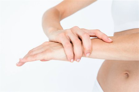 simsearch:400-06690149,k - Woman with wrist pain on white background Stock Photo - Budget Royalty-Free & Subscription, Code: 400-08056299