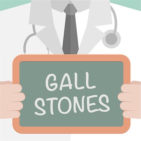 minimalistic illustration of a doctor holding a blackboard with Gall Stones text, eps10 vector Fotografie stock - Microstock e Abbonamento, Codice: 400-08056633