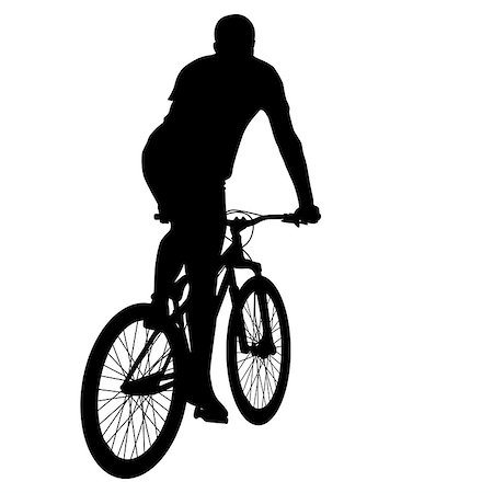 simsearch:400-05188041,k - Silhouette of a cyclist male.  vector illustration. Stockbilder - Microstock & Abonnement, Bildnummer: 400-08056691