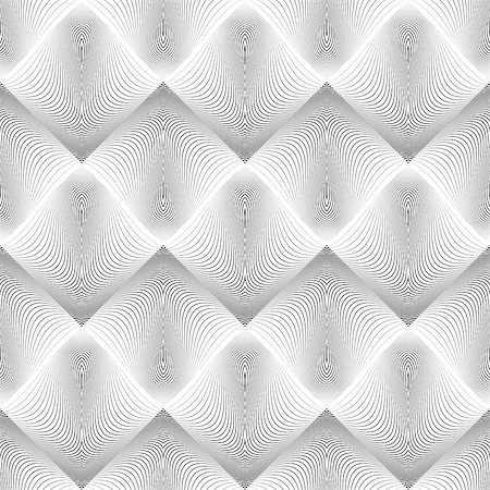 simsearch:400-07990307,k - Design seamless wave geometric pattern. Abstract monochrome diamond background. Vector art. No gradient Foto de stock - Super Valor sin royalties y Suscripción, Código: 400-08050006