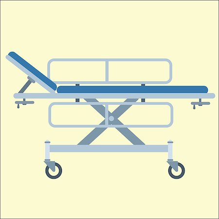 Medical stretcher bed on wheels transportation in the hospital Stock Photo - Budget Royalty-Free & Subscription, Code: 400-08050074