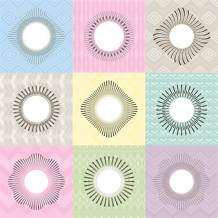 simsearch:400-06766392,k - Set of geometric frames vector illustration Stock Photo - Budget Royalty-Free & Subscription, Code: 400-08050093