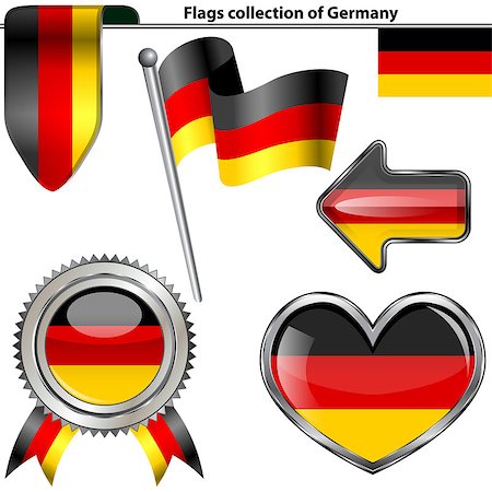 sateda (artist) - Vector glossy icons of flag of Germany on white Stock Photo - Budget Royalty-Free & Subscription, Code: 400-08050842