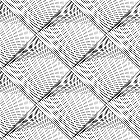 simsearch:400-08050052,k - Design seamless monochrome geometric pattern. Abstract waving lines background. Vector art. No gradient Fotografie stock - Microstock e Abbonamento, Codice: 400-08051024