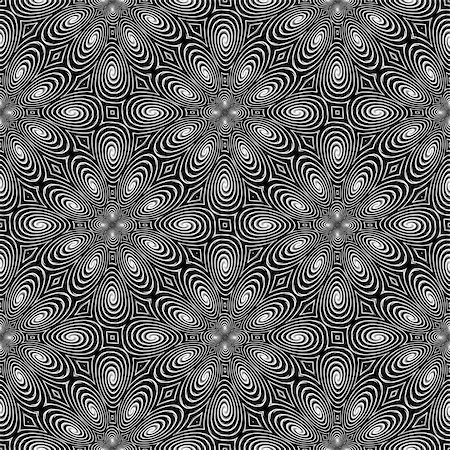 simsearch:400-07990322,k - Design seamless monochrome spiral pattern. Abstract background in op art style. Vector art. No gradient Photographie de stock - Aubaine LD & Abonnement, Code: 400-08051069