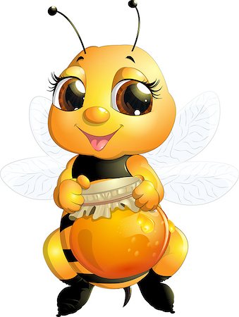 simsearch:400-04266492,k - bee on a white background, which deals with honey Photographie de stock - Aubaine LD & Abonnement, Code: 400-08051236