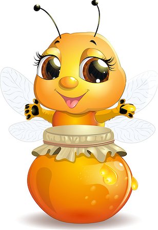 simsearch:400-04266492,k - bee on a white background, which deals with honey Photographie de stock - Aubaine LD & Abonnement, Code: 400-08051237