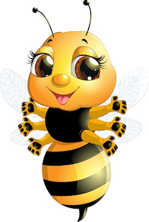 simsearch:400-04683047,k - bee on a white background, which deals with honey Photographie de stock - Aubaine LD & Abonnement, Code: 400-08051238