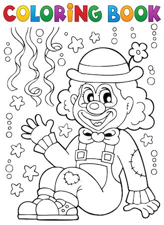 simsearch:400-05880768,k - Coloring book with cheerful clown 4 - eps10 vector illustration. Stock Photo - Budget Royalty-Free & Subscription, Code: 400-08051301