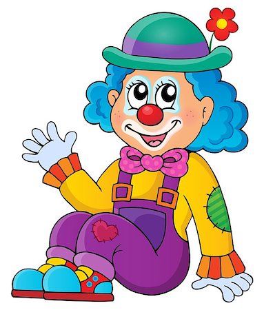 simsearch:400-05880767,k - Sitting clown theme image 1 - eps10 vector illustration. Photographie de stock - Aubaine LD & Abonnement, Code: 400-08051325