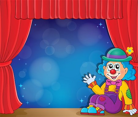 simsearch:400-05880767,k - Sitting clown theme image 3 - eps10 vector illustration. Photographie de stock - Aubaine LD & Abonnement, Code: 400-08051327