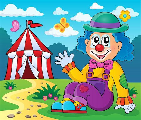 simsearch:400-05880762,k - Sitting clown theme image 4 - eps10 vector illustration. Stock Photo - Budget Royalty-Free & Subscription, Code: 400-08051328