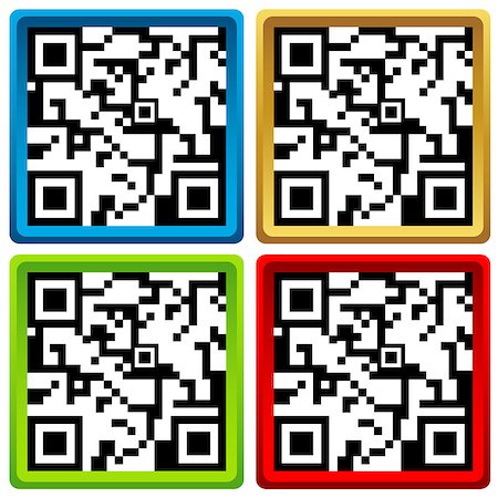 QR code set for smart phone. Vector illustration Stock Photo - Budget Royalty-Free & Subscription, Code: 400-08051679