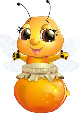 simsearch:400-04266492,k - bee on a white background, which deals with honey Photographie de stock - Aubaine LD & Abonnement, Code: 400-08051840