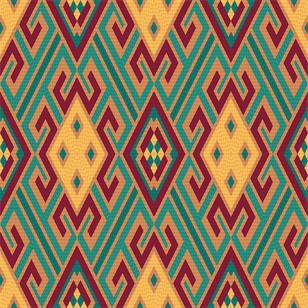 simsearch:400-04391001,k - Seamless colourful rhombus ornamental vector pattern with oriental elements mainly in soft red, orange and turquoise hues Foto de stock - Super Valor sin royalties y Suscripción, Código: 400-08052024