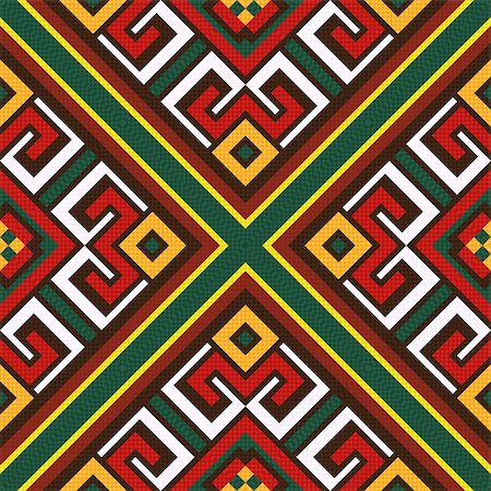 simsearch:400-04391001,k - Seamless colourful vector pattern with oriental elements mainly in red, white and green hues Foto de stock - Royalty-Free Super Valor e Assinatura, Número: 400-08052022